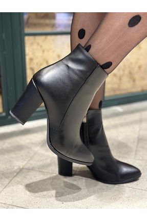 بوت / نیم بوت مشکی زنانه چرم مصنوعی MODA - کد 876142279