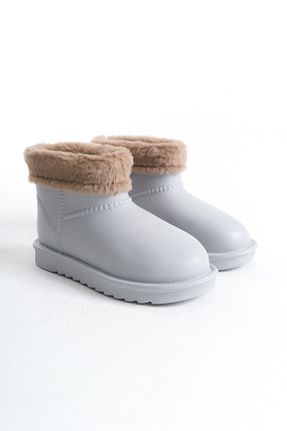 بوت / نیم بوت طوسی زنانه چرم مصنوعی Liza Shoes - کد 876205698