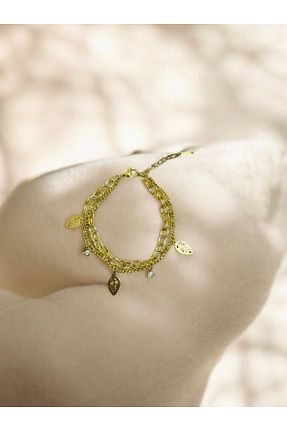 دستبند استیل (فولاد) طلائی زنانه استیل (فولاد) İthal - کد 876200014
