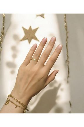 دستبند استیل (فولاد) طلائی زنانه استیل (فولاد) İthal - کد 876200014