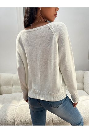 پلیور سفید زنانه ساده ATEMODAA - کد 876210622