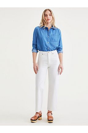شلوار سفید زنانه پلی استر Dockers - کد 786077136