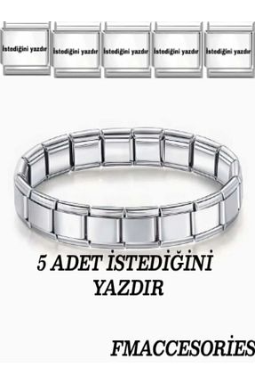 دستبند استیل (فولاد) طوسی زنانه استیل (فولاد) Feride - کد 873866132
