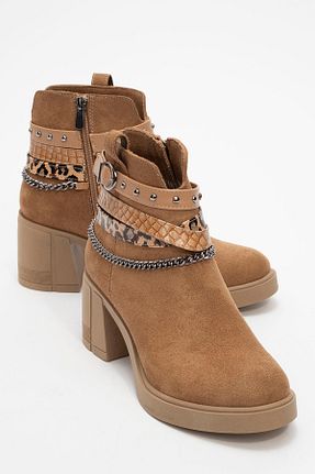 بوت / نیم بوت قهوه ای زنانه چرم مصنوعی luvishoes - کد 876276824