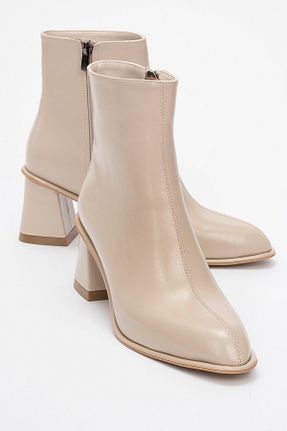 بوت / نیم بوت بژ زنانه چرم مصنوعی luvishoes - کد 876276419