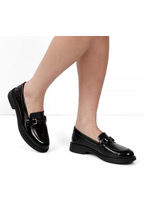 کفش لوفر مشکی زنانه چرم لاکی Celal Gültekin - کد 876279150