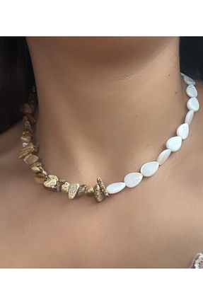 گردنبند جواهر خاکی زنانه سنگ ZARİFTAKILAR - کد 876280875