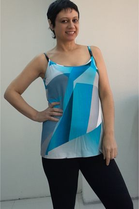 تیشرت سایز بزرگ آبی زنانه سایز بزرگ Mertcan Butik - کد 876310687