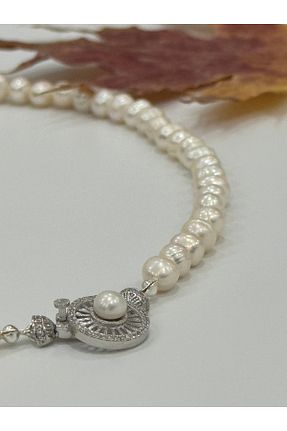 گردنبند مروارید سفید مروارید آب شیرین DURAN TAKI TASARIM - کد 876316398