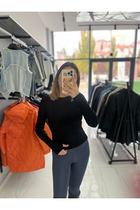 بادی مشکی زنانه یقه دوچرخه Şevval saraç butik - کد 876320193