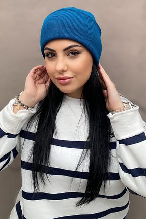 کلاه آبی زنانه پنبه ای Takıştır - کد 876331247