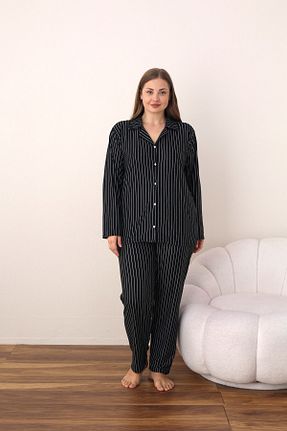 ست لباس راحتی سایز بزرگ مشکی زنانه طرح دار SEBOTEKS - کد 876350112