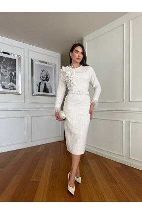 لباس سفید زنانه بافتنی 1Moda1Tarz - کد 876346170
