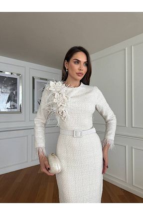 لباس سفید زنانه بافتنی 1Moda1Tarz - کد 876346170