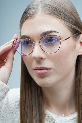 عینک محافظ نور آبی زرشکی زنانه شیشه LOOKUP - کد 876346266