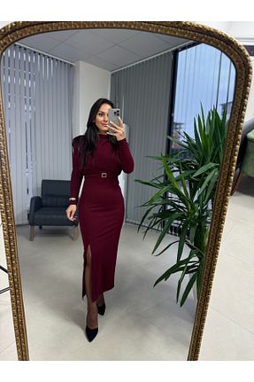 لباس زرشکی زنانه بافتنی caddstore - کد 876390982