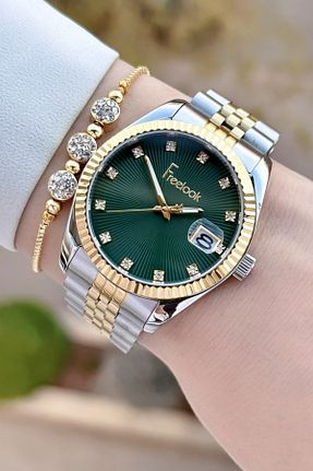 ساعت مچی طلائی زنانه 38 میلی متر Freelook - کد 878754043