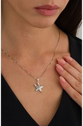گردنبند نقره سفید زنانه 925 عیار Ricco Jewellery - کد 801819213