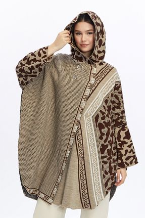 پانچو بژ زنانه اکریلیک MODASEMİN - کد 876443704