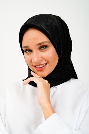روسری مشکی پنبه پلی استر lamella - کد 876449574