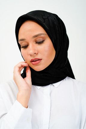 روسری مشکی پنبه پلی استر lamella - کد 876449574