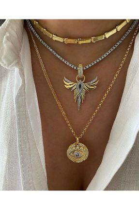 گردنبند نقره طلائی زنانه 925 عیار Ricco Jewellery - کد 853937207