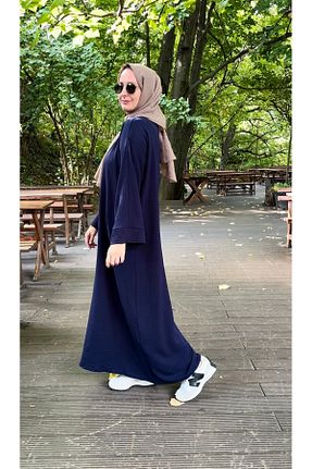 لباس حجاب سرمه ای زنانه اورسایز Melek aydın - کد 859881029