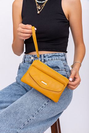کیف دستی زرد زنانه سایز متوسط OLLBAG - کد 876506746