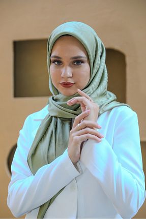 روسری خاکی پنبه پلی استر lamella - کد 876577422