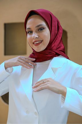 روسری قرمز پنبه پلی استر lamella - کد 876582381