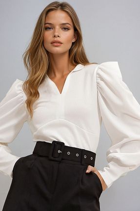 بلوز سفید زنانه رگولار VAGGON - کد 876584251