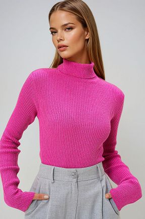 پلیور صورتی زنانه ساده VAGGON - کد 876584679