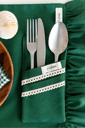 جای قاشق سبز کتان - ویسکون Kaihome - کد 864159115