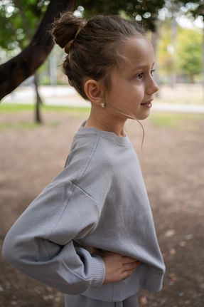 ست بالاتنه و پائین تنه طوسی بچه گانه بافت Dage Kids - کد 877071011