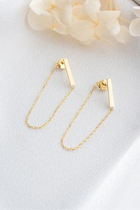 گوشواره نقره طلائی زنانه 925 عیار MIDDLEMIST - کد 876514907