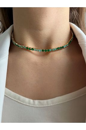 گردنبند جواهر طلائی زنانه زیرکن ToffyStore - کد 876677779