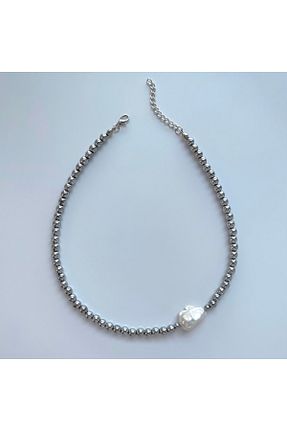 گردنبند مروارید طوسی مروارید آب شیرین ORFE JEWELRY - کد 876677709