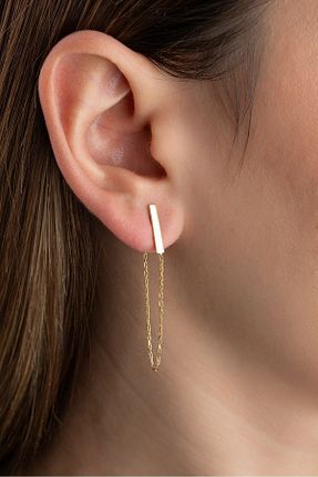 گوشواره نقره طلائی زنانه 925 عیار MIDDLEMIST - کد 876514907