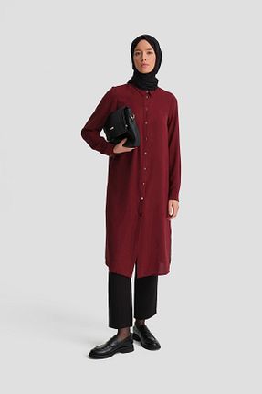 تونیک حجاب زرشکی زنانه ویسکون Armine - کد 871256067