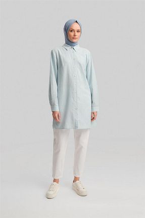 تونیک حجاب آبی زنانه بافتنی Armine - کد 871255851