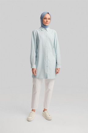 تونیک حجاب آبی زنانه ویسکون Armine - کد 871255851
