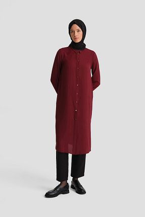 تونیک حجاب زرشکی زنانه ویسکون Armine - کد 871256067