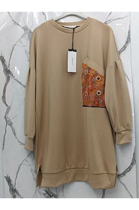 تونیک بژ زنانه بافتنی Puane - کد 876681634