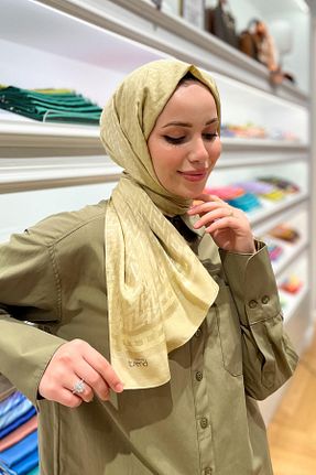 شال زرد زنانه پنبه ای Armine - کد 856014302
