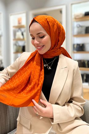 شال نارنجی زنانه پنبه ای Armine - کد 856013597