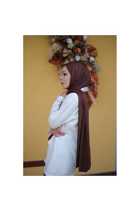 شال قهوه ای زنانه پنبه ای Zenica - کد 876798446