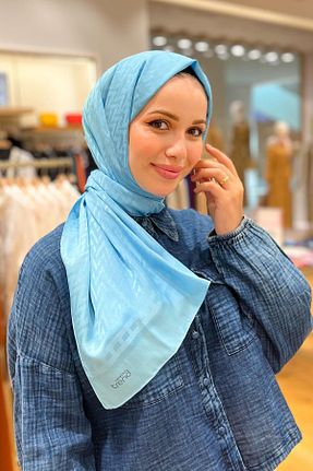 شال آبی زنانه پنبه ای Armine - کد 856013619