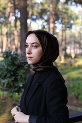 روسری قهوه ای پلی استر Akel - کد 876750881