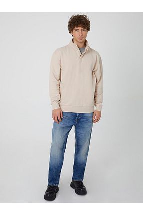 سوئیشرت بژ مردانه ساده Ltb - کد 757243045
