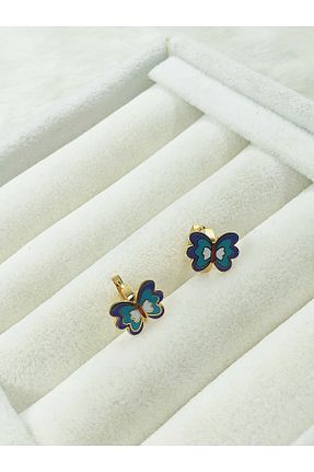 گوشواره استیل (فولاد) زرد بچه گانه استیل ضد زنگ DS DİAMONDSHOP - کد 876764942